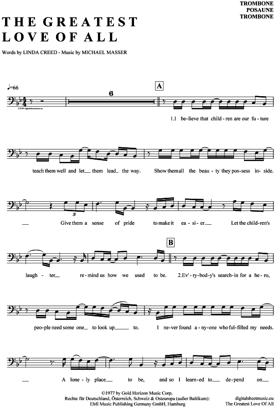 gallery: The Greatest Love Of All , Houston, Whitney, (trombone/baritone)