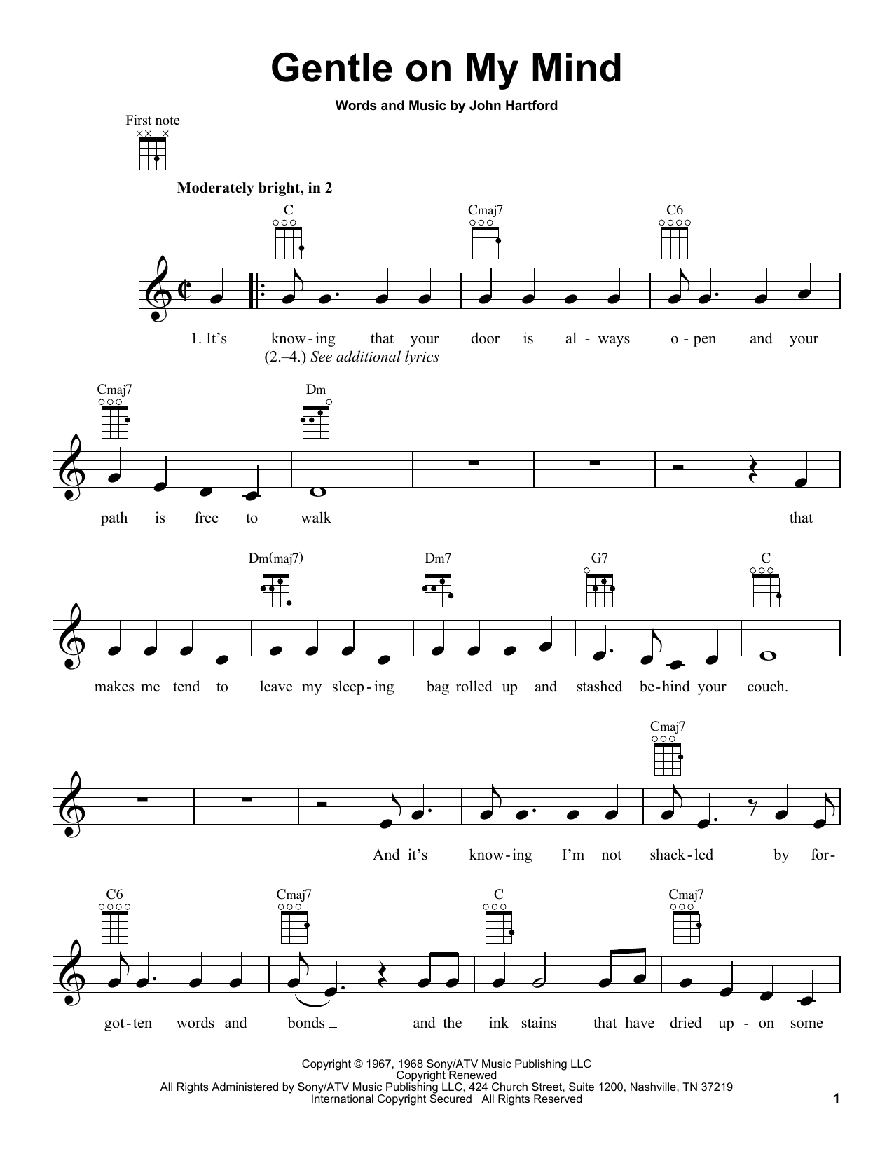 Product gallery: Page 1 of 1 Gentle On My Mind, Glen Campbell