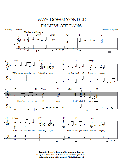 Product gallery: Page 1 of 1 'Way Down Yonder In New Orleans, Henry Creamer and Turner Layton