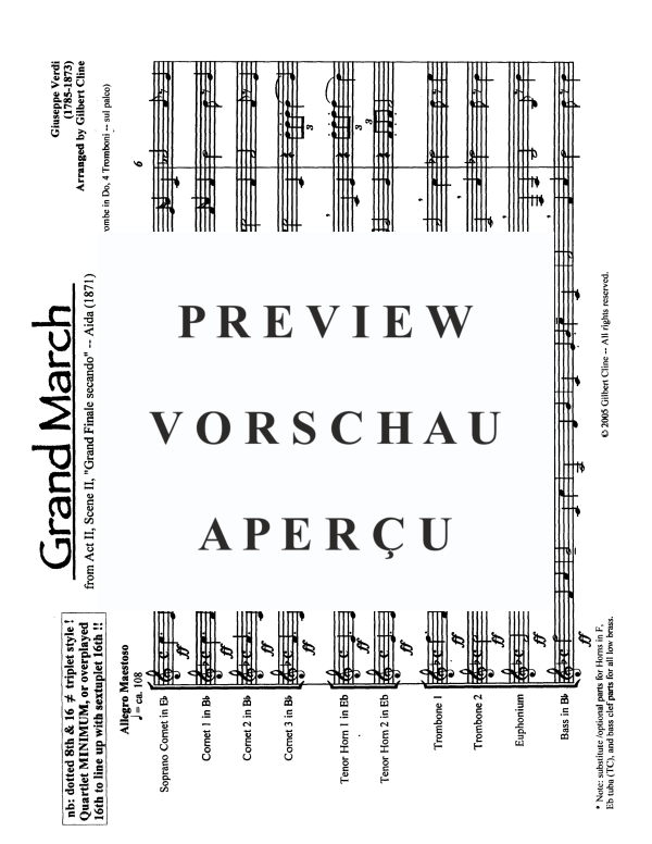 Produktgalerie: Seite 4 von 11 Großer Marsch aus Aida, , Blechbläser Ensemble 10-stimmig