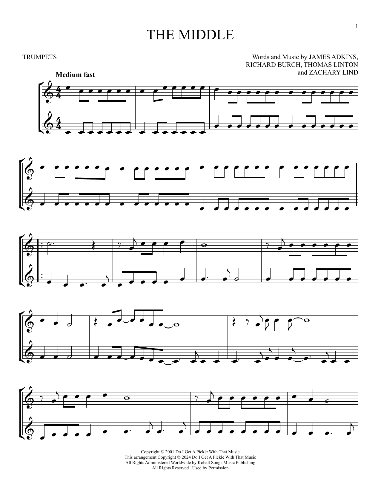 Produktgalerie: Seite 1 von 1 The Middle, Jimmy Eat World, Trompete