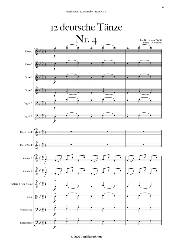 Produktgalerie: Seite 1 von 11 Deutscher Tanz Nr. 4, , Jugendkammerorchester