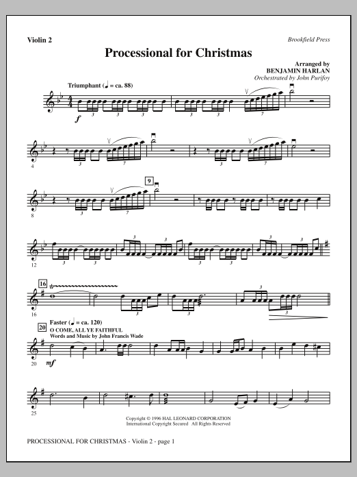 Produktbild zu: Processional For Christmas - Violin 2