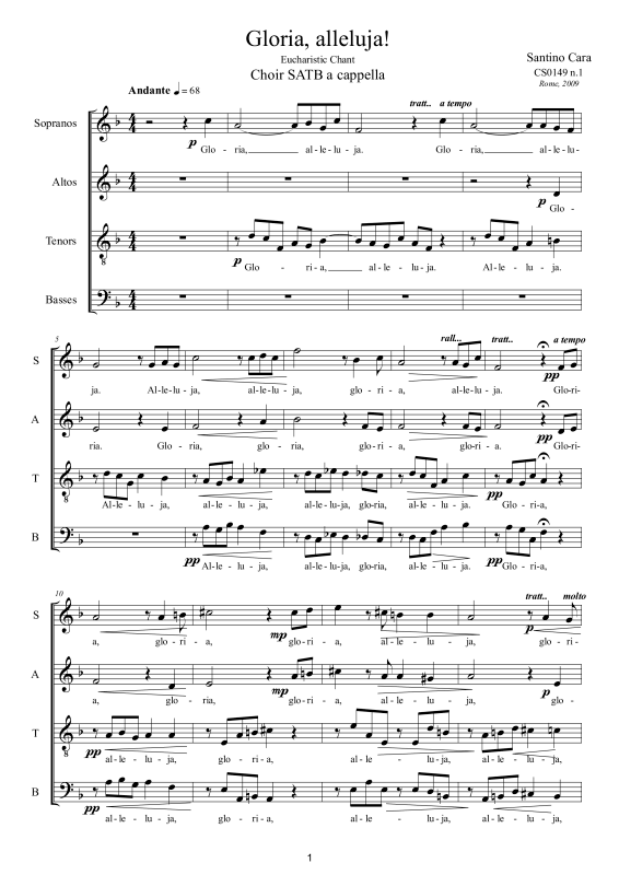Produktbild zu: Gloria, allelujaSantino Cara