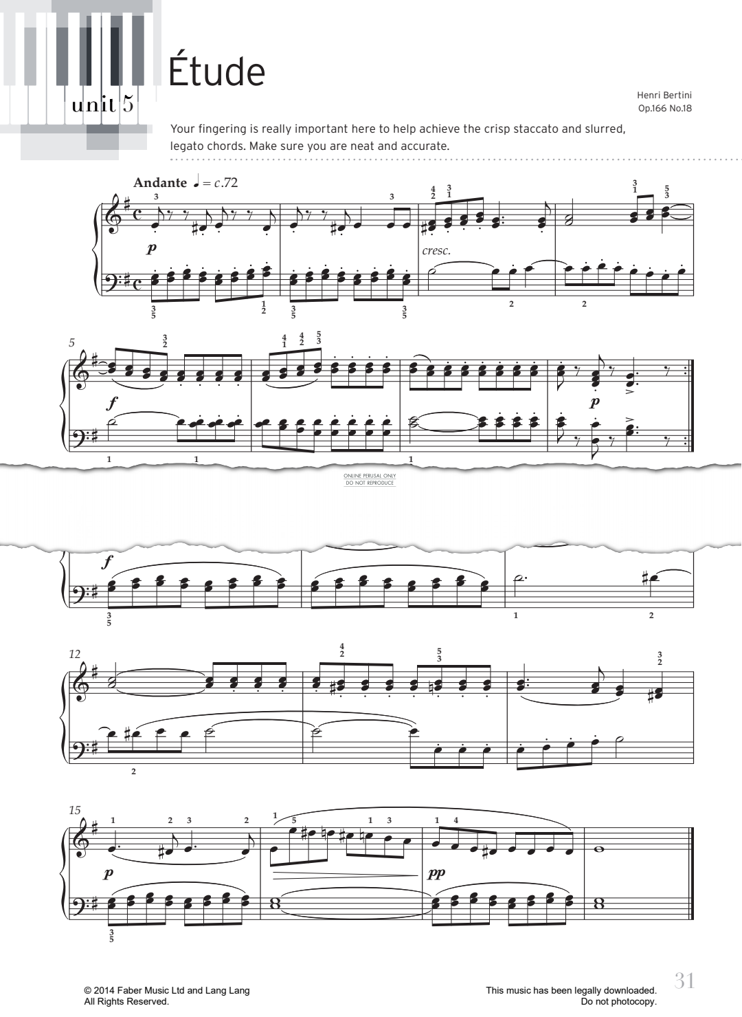 Produktgalerie: Seite 1 von 1 Étude (Op.166 No.18), Henri Bertini, Klavier
