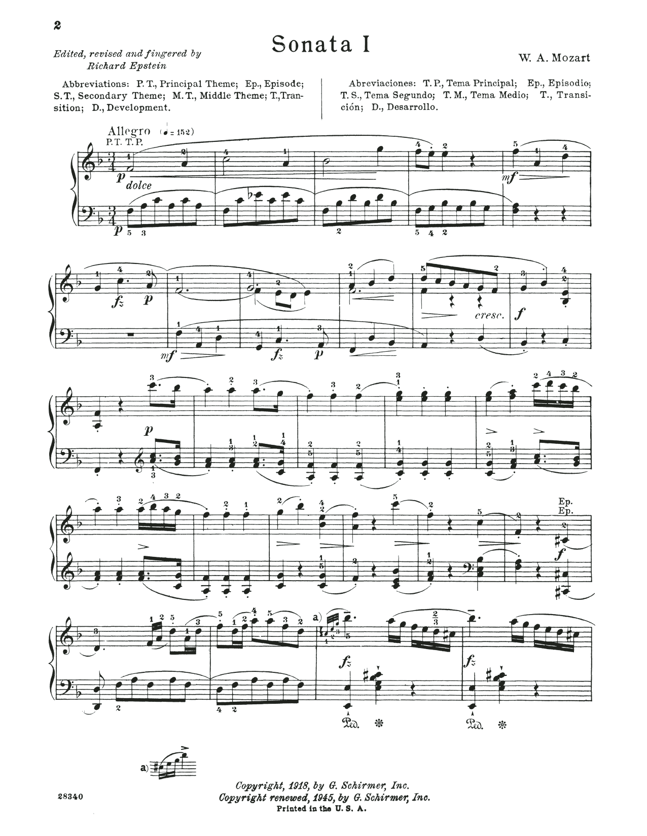 Produktbild zu: Sonata In F Major, K. 332