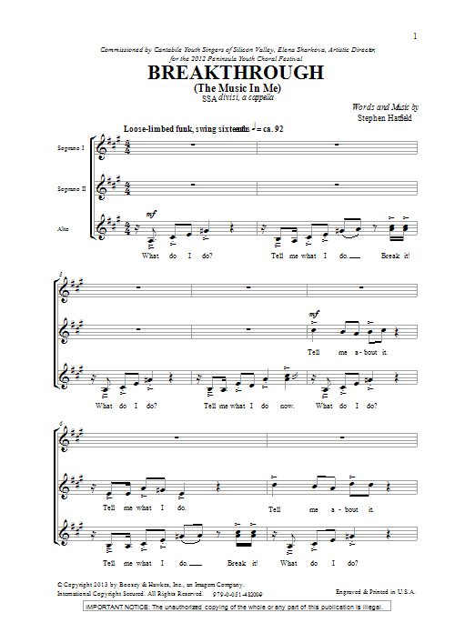 Produktgalerie: Seite 1 von 1 Breakthrough, Stephen Hatfield, Chor