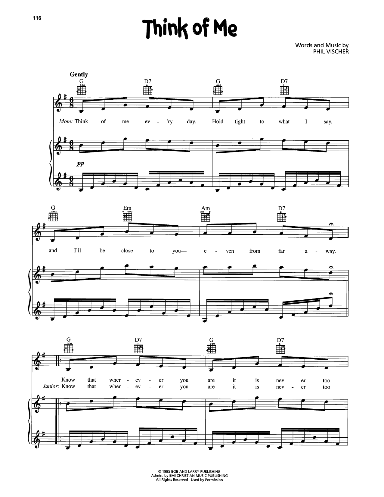 Produktgalerie: Seite 1 von 1 Think Of Me, VeggieTales, Gesang, Gitarre, Klavier