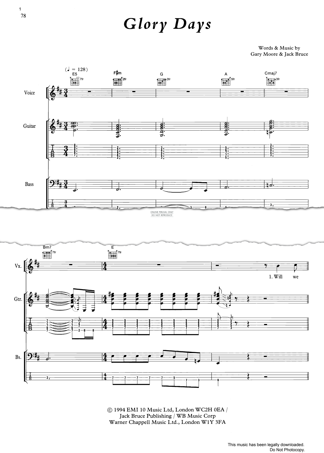 Product gallery: Page 1 of 1 Glory Days, BBM