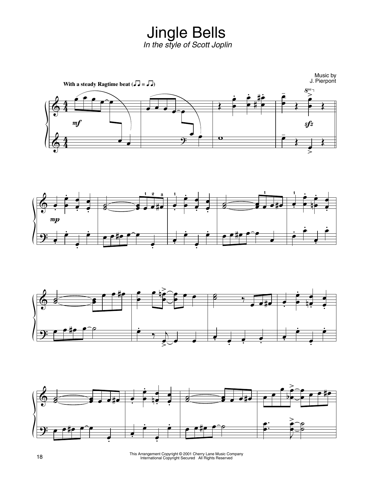 Produktbild zu: Jingle Bells (in the style of Scott Joplin) (arr. Carol Klose)