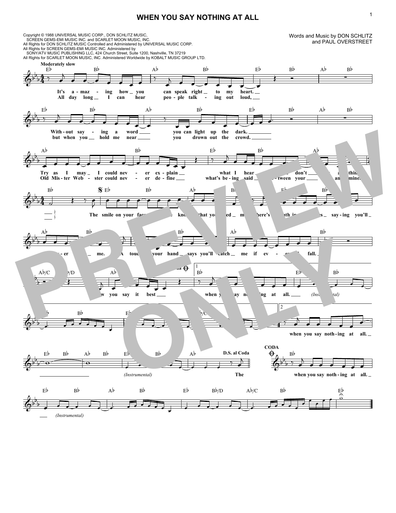 Produktbild zu: When You Say Nothing At All
