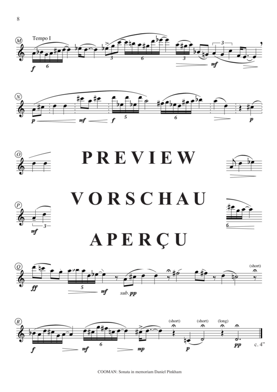 Product gallery: Page 9 of 19 Sonata in memoriam Daniel Pinkham , , (transverse flute)