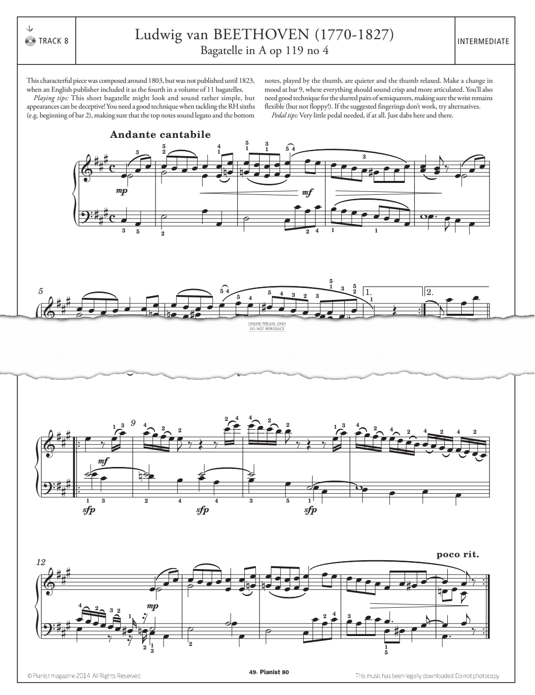 gallery: Bagatelle in A, Op.119, No.4, Ludwig van Beethoven