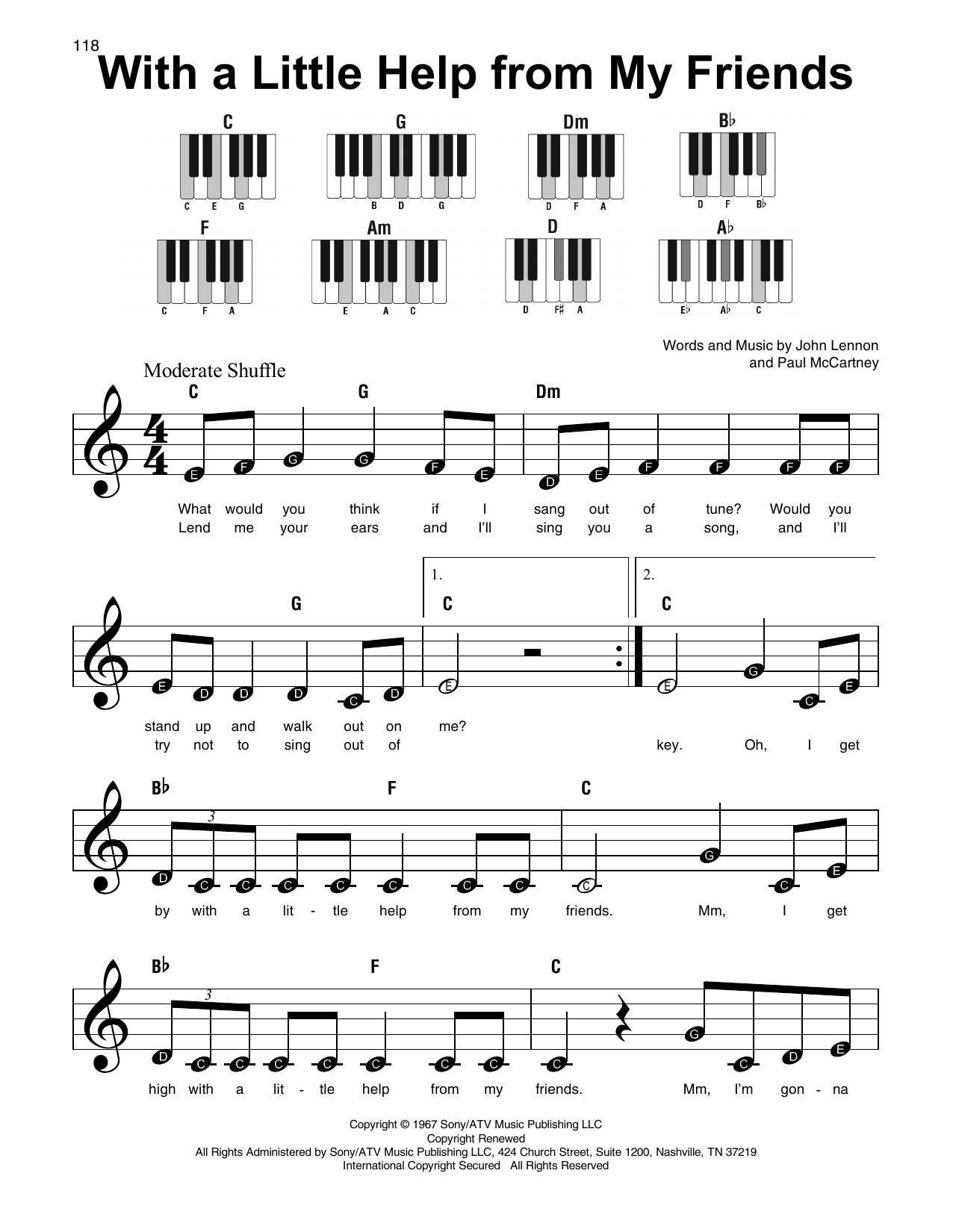 Produktgalerie: Seite 1 von 1 With A Little Help From My Friends, The Beatles, Klavier