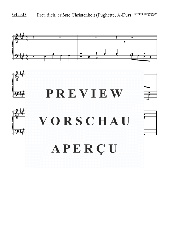 Product picture to: Freu dich, erlöste Christenheit (Fughette) GL 337Roman Jungegger