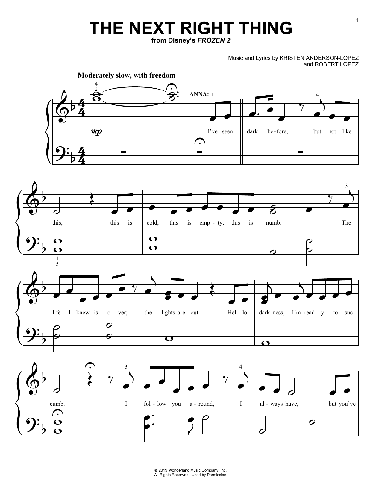 Produktbild zu: The Next Right Thing (from Disney's Frozen 2)