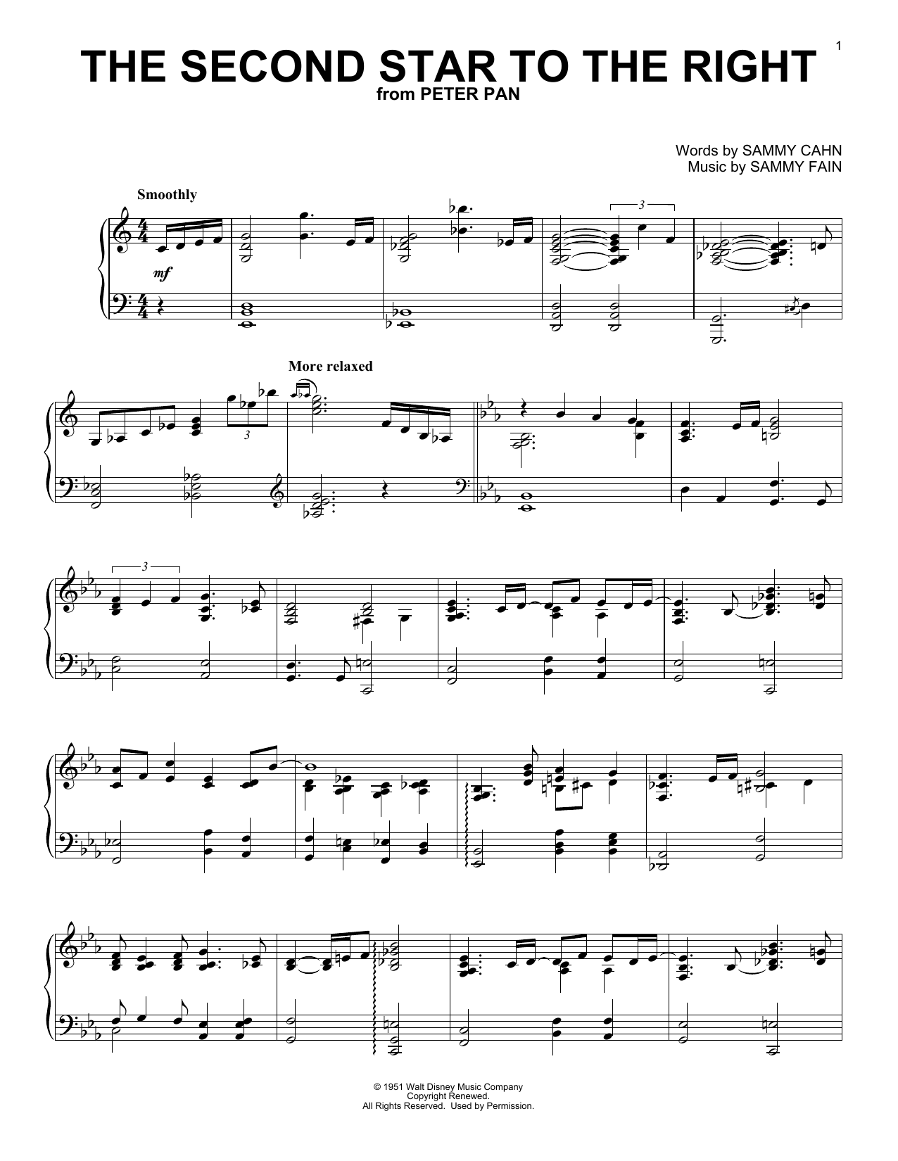 Produktbild zu: The Second Star To The Right (from Peter Pan)