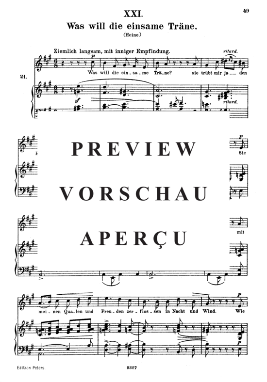 gallery: Was will die einsame Träne Op.25 No.21 , , (Gesang hoch + Klavier)