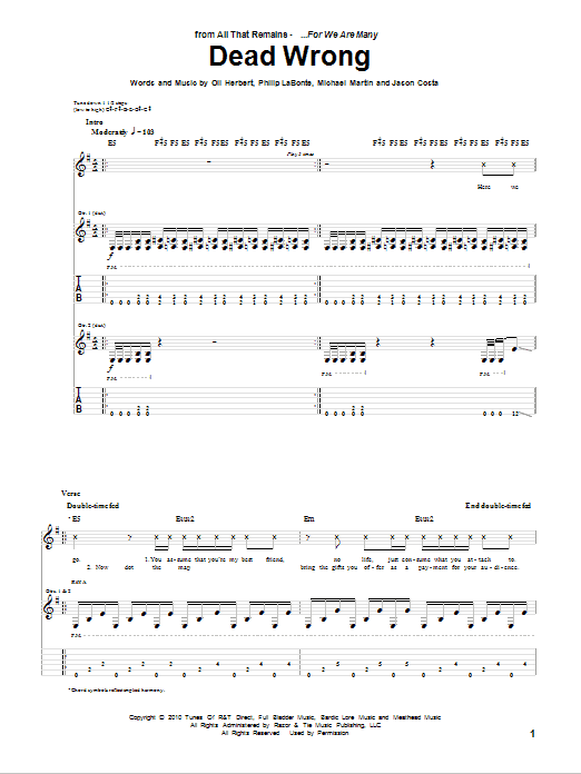 Produktgalerie: Seite 1 von 1 Dead Wrong, All That Remains, Gitarre