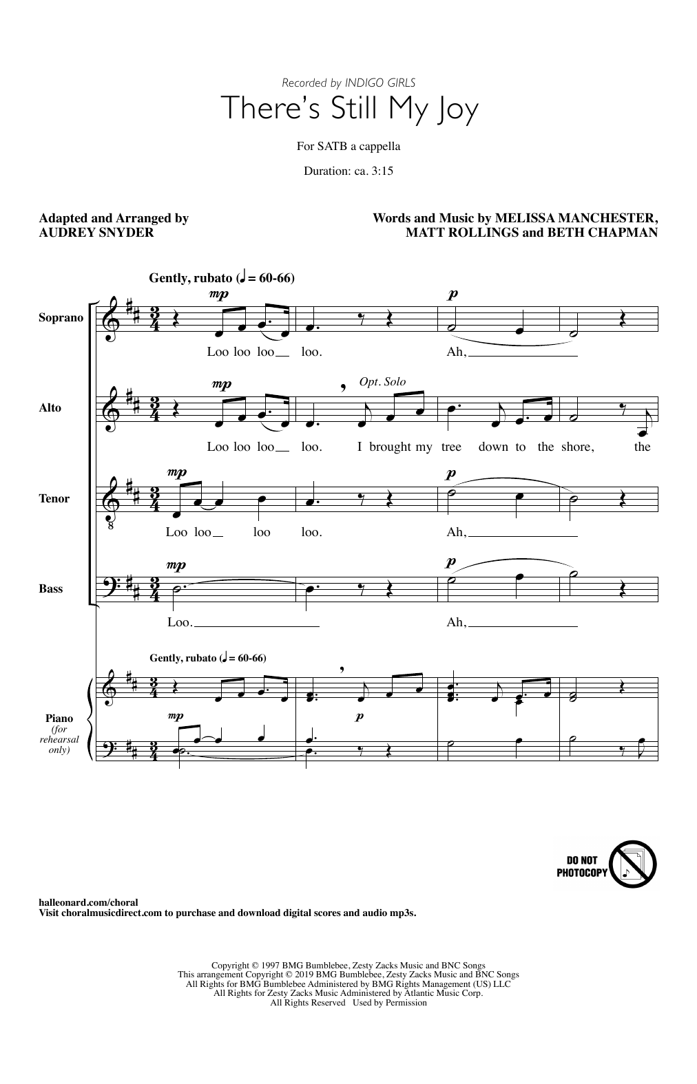 Product picture to: There's Still My Joy (arr. Audrey Snyder)