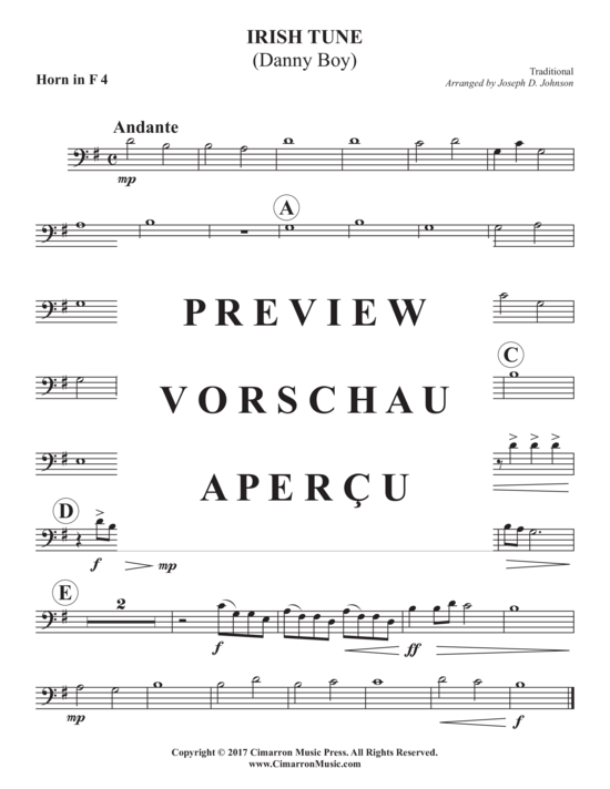 Product gallery: Page 10 of 12 Irish Tune (Danny Boy) , ,  (Horn ensemble 1-6 horns in F)