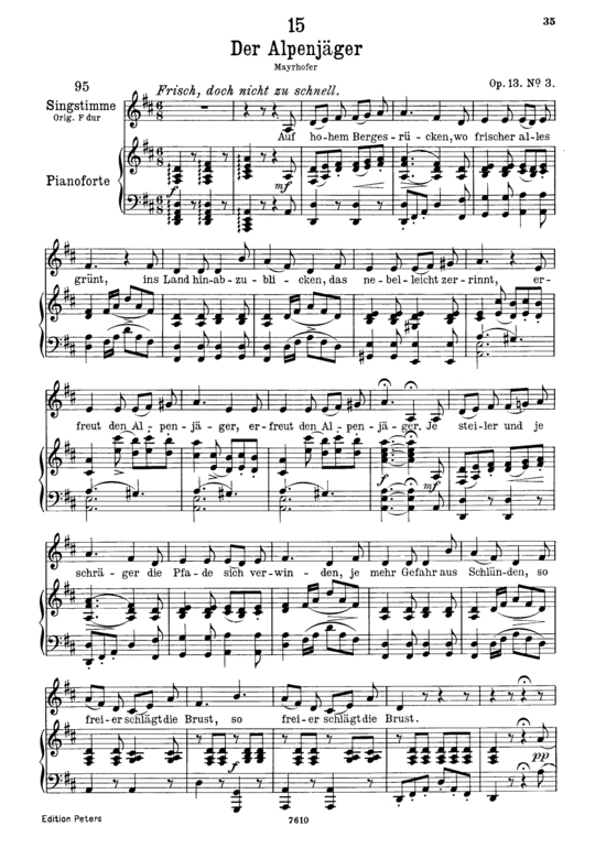 Product picture to: Der Alpenjäger D.524Franz Schubert