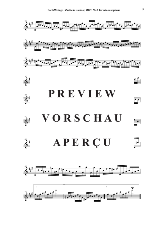 Product gallery: Page 4 of 8 Partita in A Moll BWV 1013 , , (Saxophon Solo)