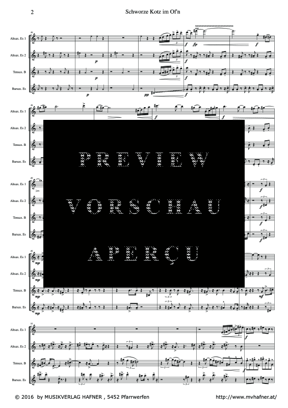 Product gallery: Page 8 of 11 Schworze Kotz im Ofn, , (Saxophone Quartet)