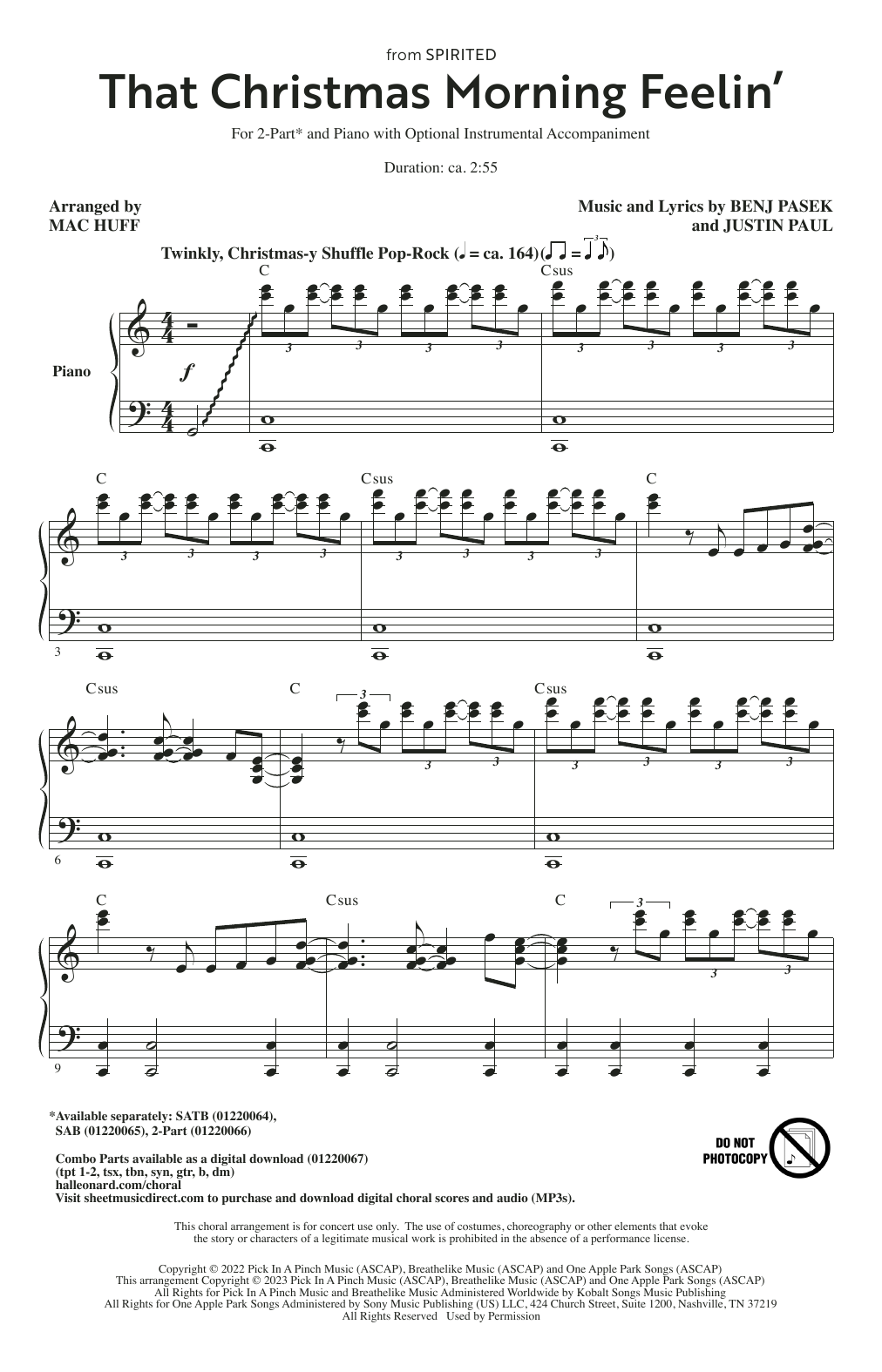 Product picture to: That Christmas Morning Feelin' (from Spirited) (arr. Mac Huff)