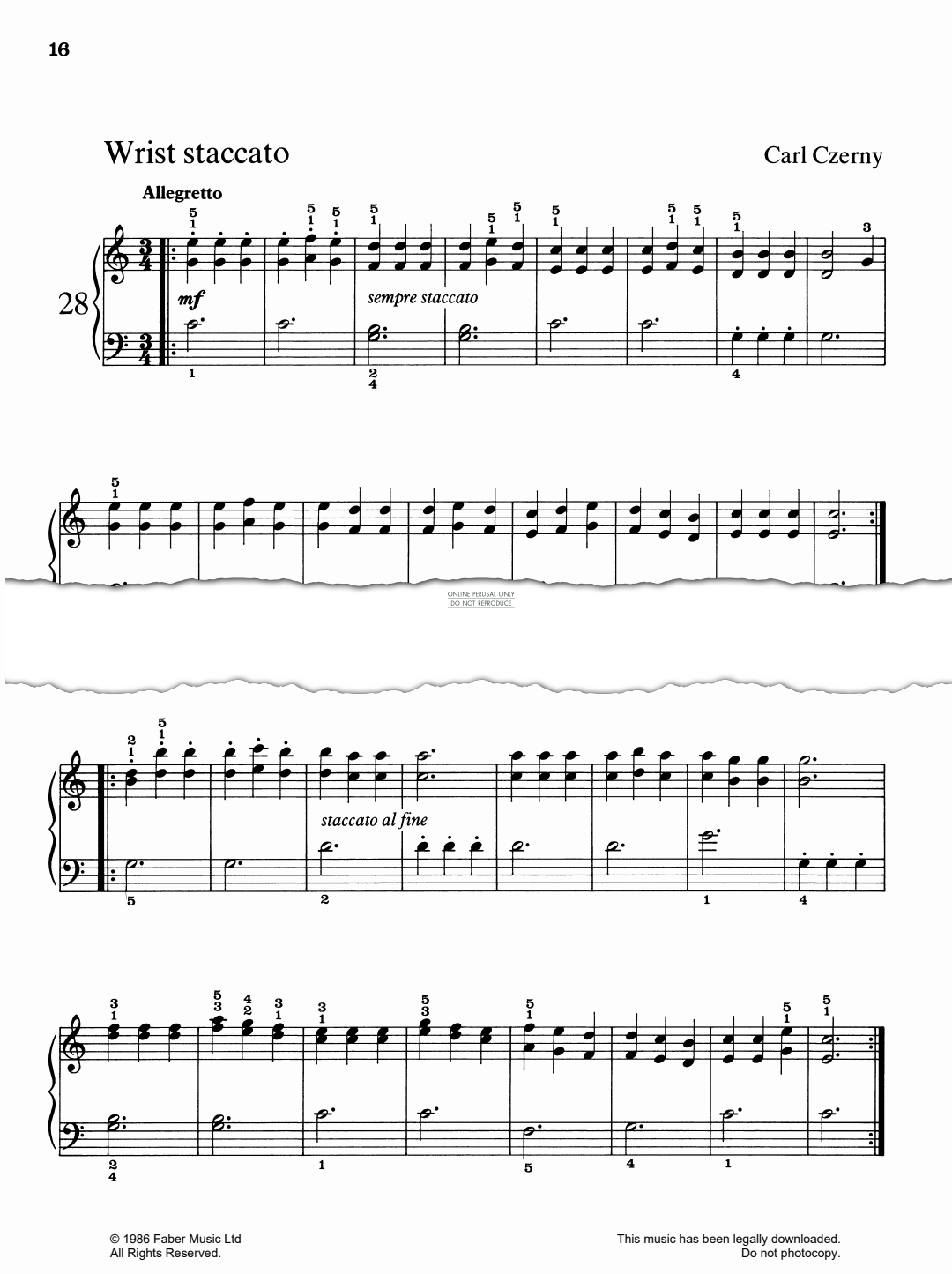 Produktgalerie: Seite 1 von 1 Wrist Staccato, Carl Czerny, Klavier