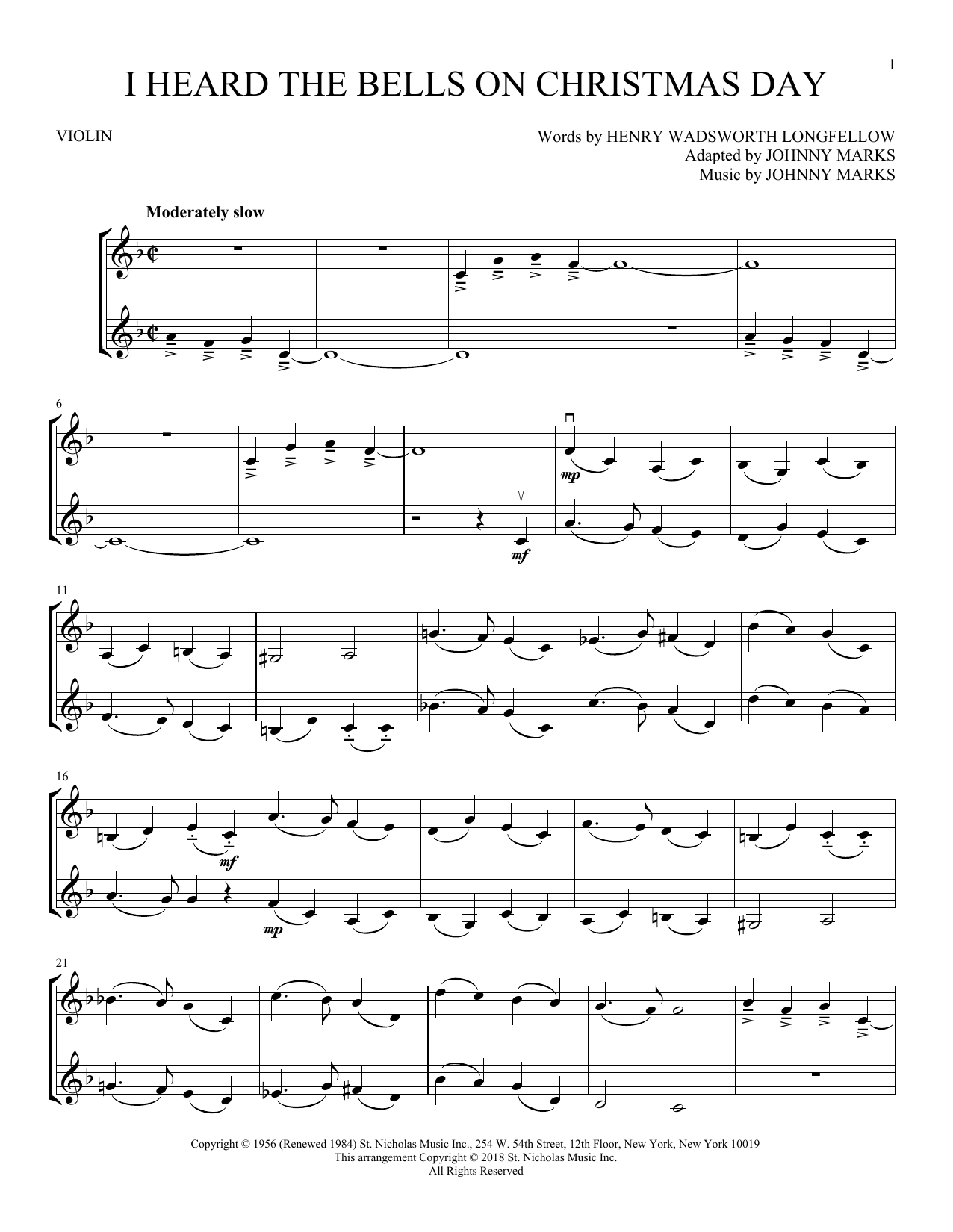 Product gallery: Page 1 of 1 I Heard The Bells On Christmas Day, Johnny Marks