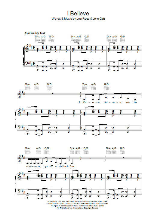 Produktgalerie: Seite 1 von 1 I Believe, Lou Reed, Gesang, Gitarre, Klavier