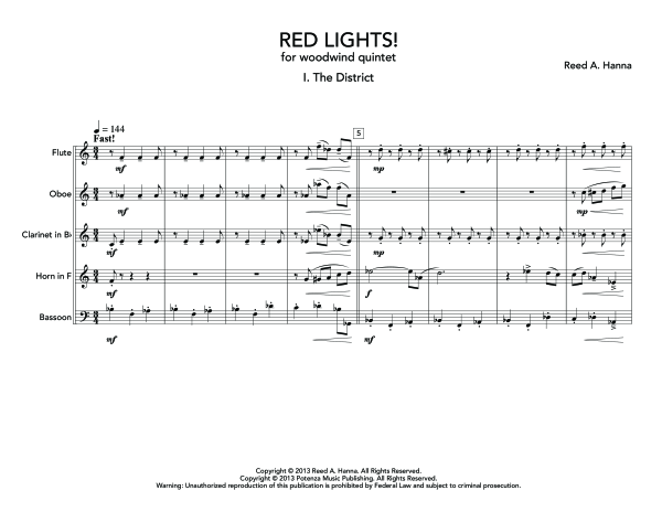 Produktgalerie: Seite 1 von 11 Red Lights!, , (Holzbläser Quintett)