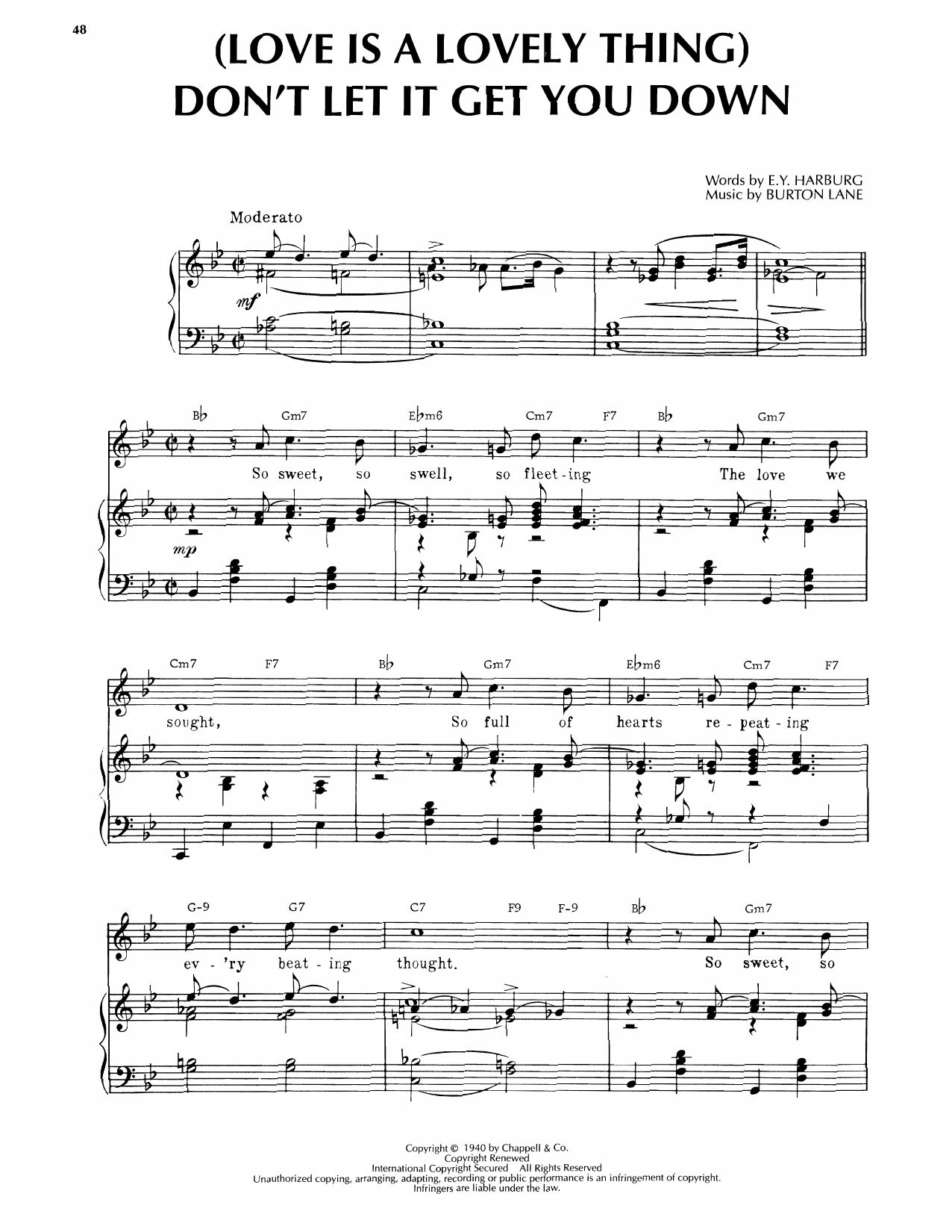 Product picture to:  Don't Let It Get You Down (from Laffing Room Only) - Burton Lane