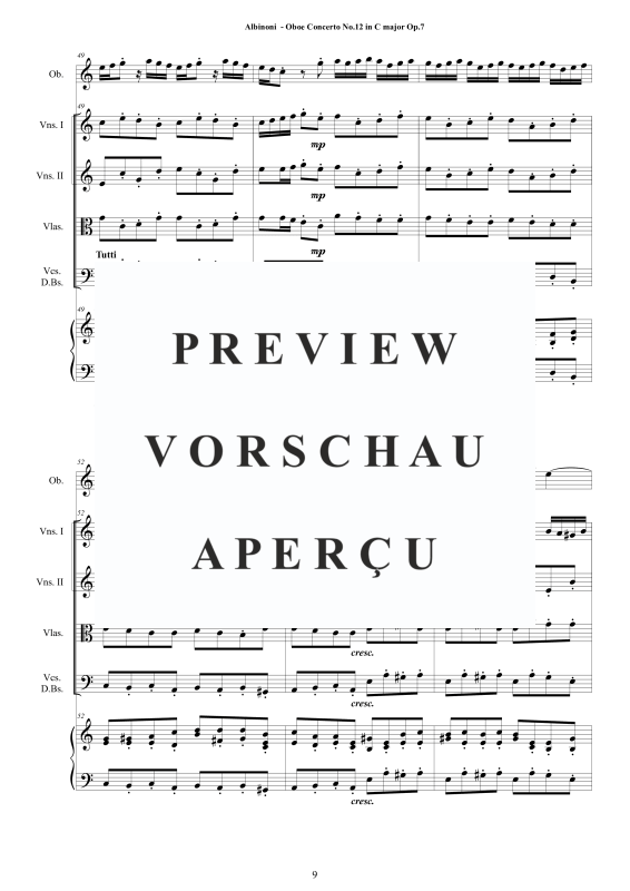 Product gallery: Page 10 of 11 Concerto No.12 in C-Dur Op.7, , Solo Oboe, String Ensemble, and Harpsichord (Basso Continuo)
