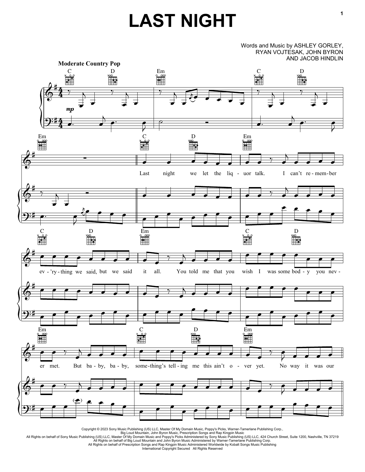 Product picture to:  Last Night - Morgan Wallen