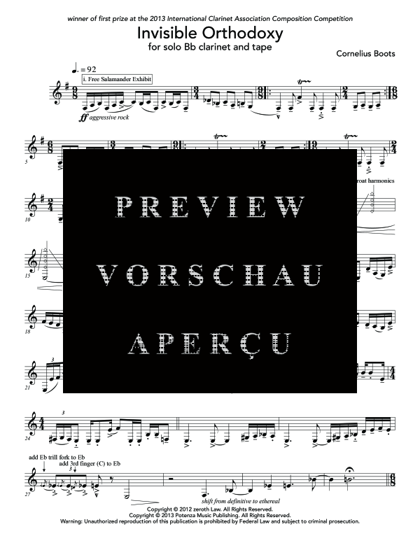 Product gallery: Page 6 of 10 Invisible Orthodoxy, , (clarinet and CD)