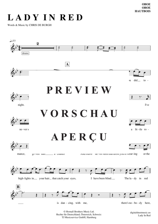 Produktgalerie: Seite 2 von 4 Lady in Red , Burgh, Chris de, (Oboe)
