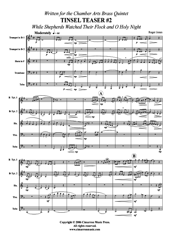 Produktbild zu: Tinsel Teaser 2 While Shepherds Watched their Flocks, O Holy Night