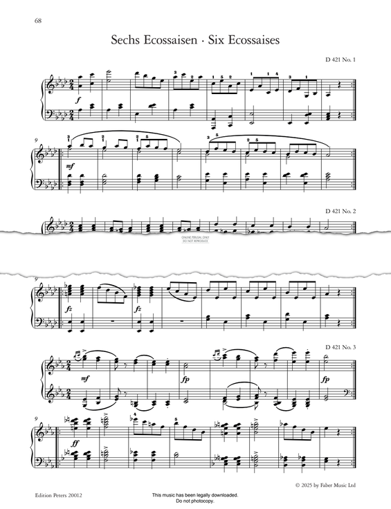 Produktgalerie: Seite 1 von 1 Six Ecossaises, D 421, Franz Schubert, Klavier
