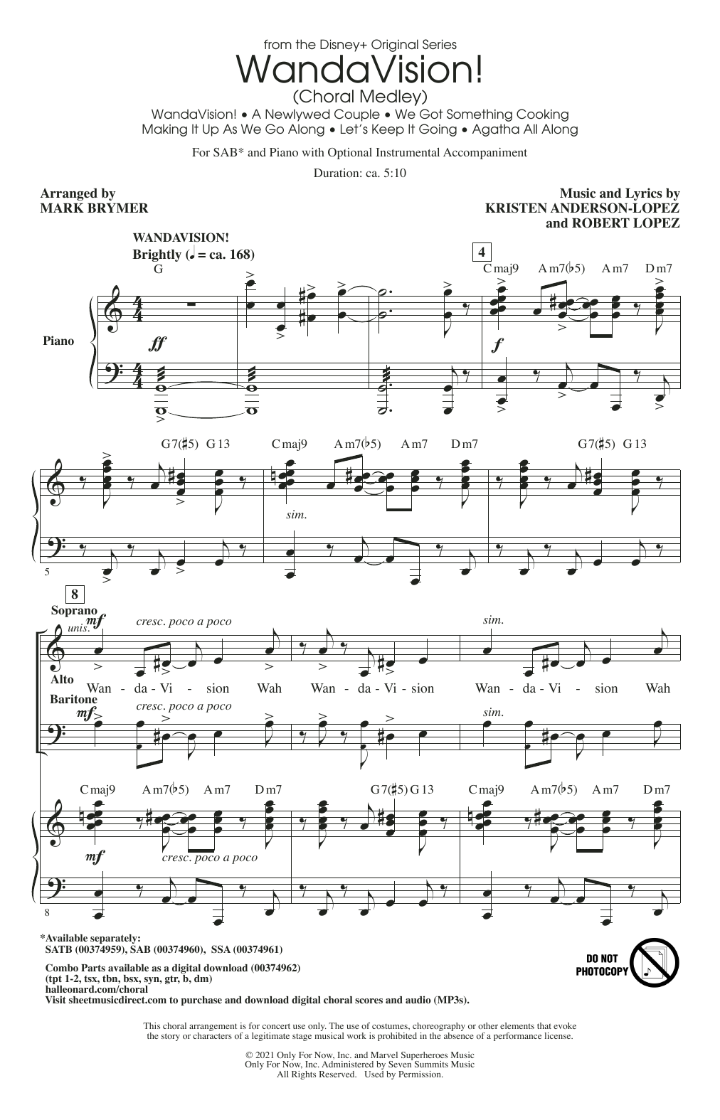 Produktbild zu: WandaVision! (Choral Medley) (arr. Mark Brymer)