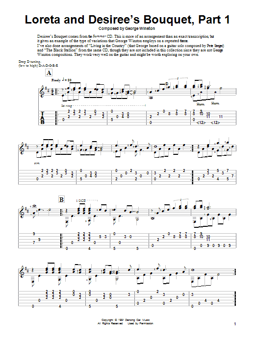 Produktgalerie: Seite 1 von 1 Loreta And Desiree's Bouquet-Part 1, George Winston, Gitarre