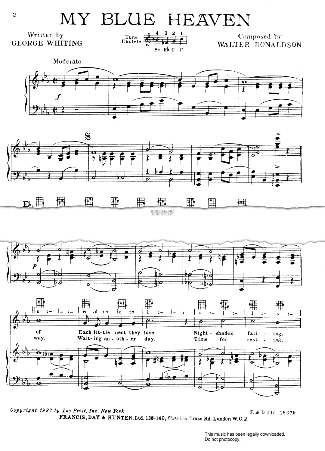 Product gallery: Page 1 of 1 My Blue Heaven, Walter Donaldson