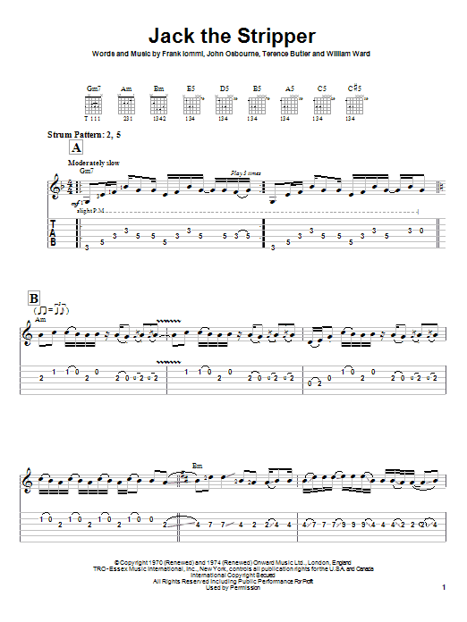 Produktgalerie: Seite 1 von 1 Jack The Stripper, Black Sabbath, Gitarre