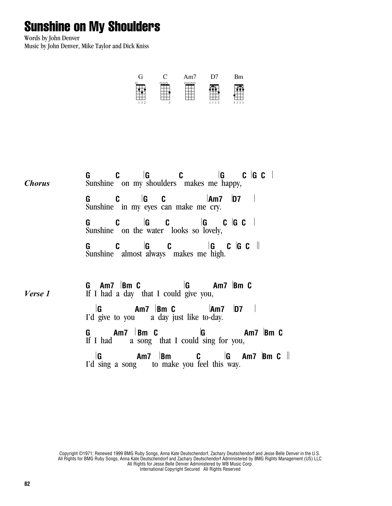 Product gallery: Page 1 of 1 Sunshine On My Shoulders, John Denver