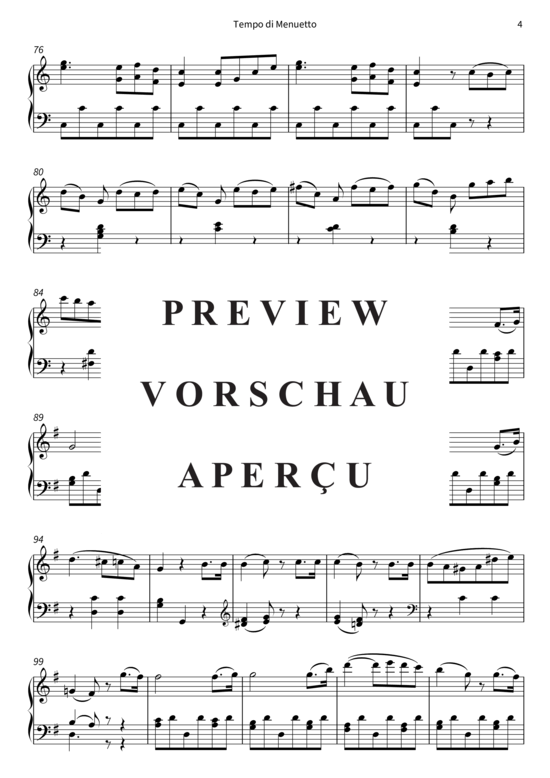 Produktgalerie: Seite 7 von 8 Tempo di Menuetto - 2. Satz aus der Sonate Nr. 20, op. 49,2 , , Klavier Solo