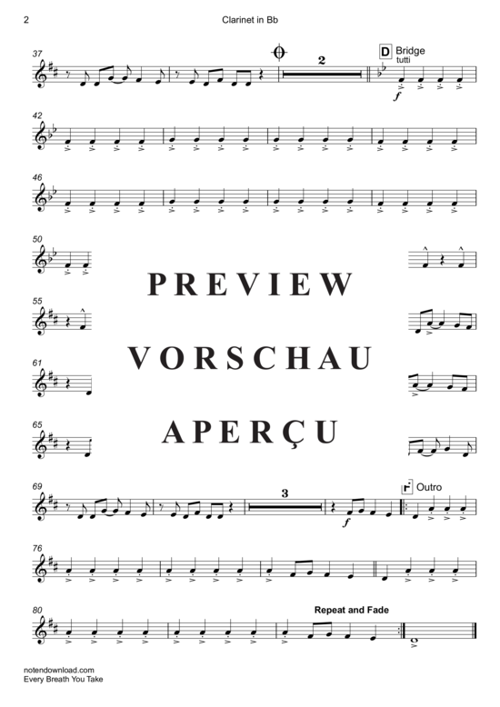 Produktgalerie: Seite 13 von 19 Every Breath You Take , Police, (Holzbläser Quintett)