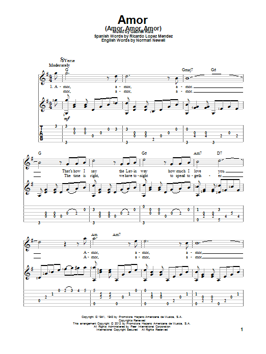 Produktgalerie: Seite 1 von 1 Amor (Amor, Amor, Amor), Ben E. King, Gitarre