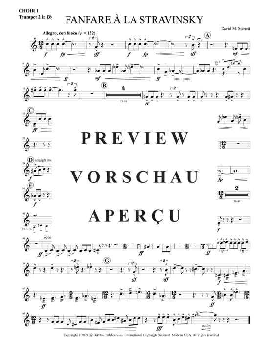 Product gallery: Page 13 of 21 Fanfare A La Stravinsky , , (4 trumpets, 3 horns, 3 trombones and tuba)