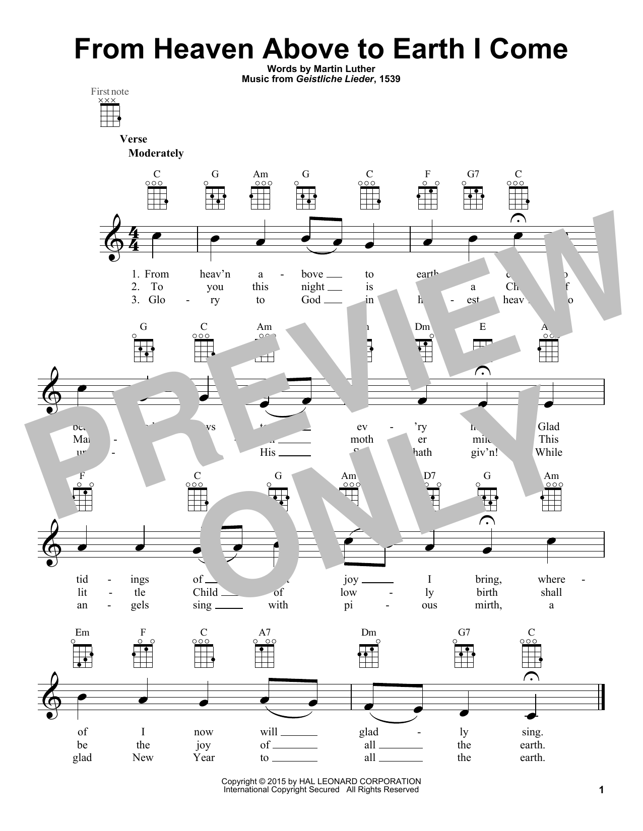 Product gallery: Page 1 of 1 From Heaven Above To Earth I Come, Martin Luther